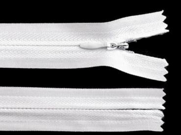 Reißverschluss Nahtverdeckt 20 cm, Weiß